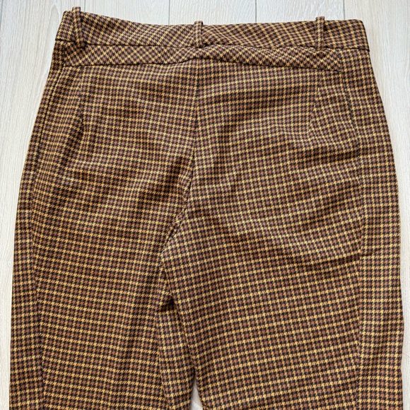 NWOT Free People Jana Flare Trousers Pants in Mustard &Brown Size 12 Houndstooth - Picture 13 of 15